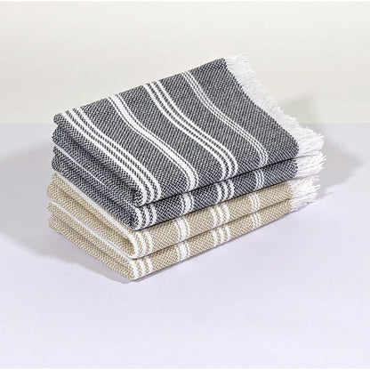 DuraCott, Vibrant Hand Towels, 2 x 1.5 Ft, Beige & Grey. Pack of 4