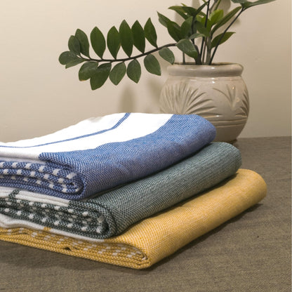 DuraCott, Everyday Bath Towels, 4.5 x 2.5 Ft, Blue & Teal. Pack of 2