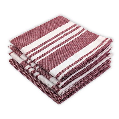 DuraCott, Absorbent Kitchen Towels, 2 x 1.5 Ft, Earth Crimson. Pack of 4