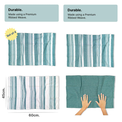 DuraCott, Absorbent Kitchen Towels, 2 x 1.5 Ft, Ocean Teal. Pack of 6