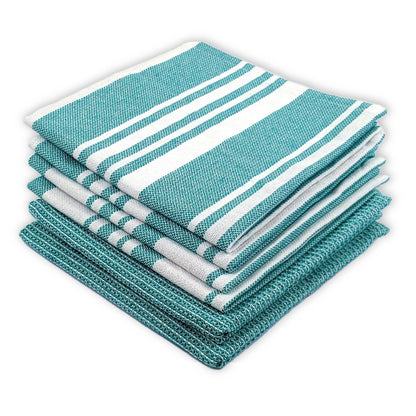 DuraCott, Absorbent Kitchen Towels, 2 x 1.5 Ft, Ocean Teal. Pack of 6