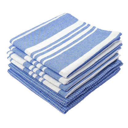 DuraCott, Absorbent Kitchen Towels, 2 x 1.5 Ft, Indihaus Blue. Pack of 6