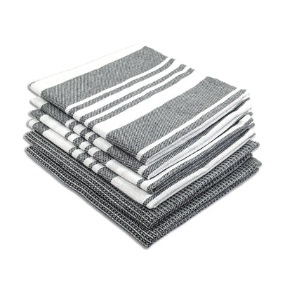 DuraCott, Absorbent Kitchen Towels, 2 x 1.5 Ft, Slate Grey. Pack of 6