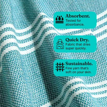 DuraCott, Extra Large Towel 6Ft X 3Ft, Ocean Teal